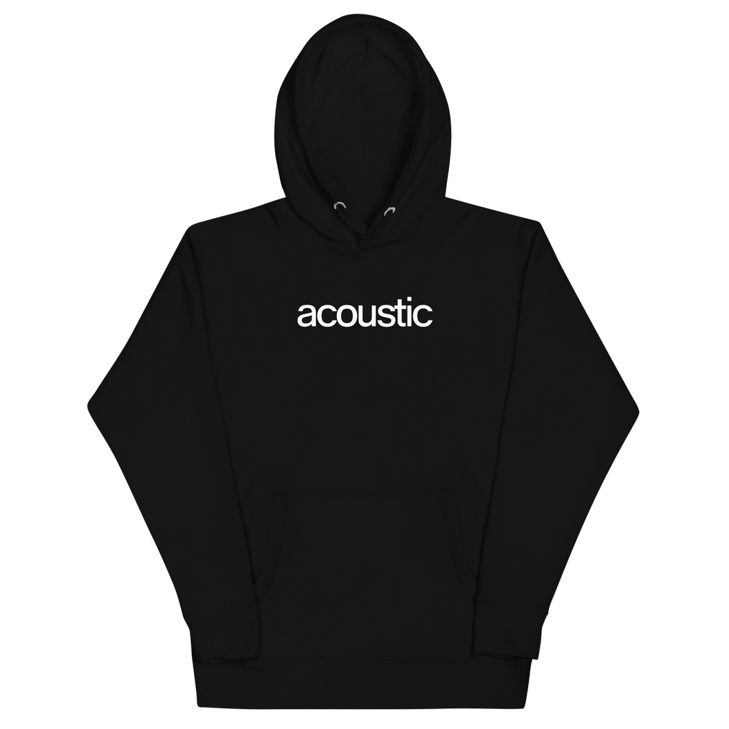 acoustic (White on Black Hoodie)